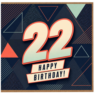 22nd Birthday Card, Happy 22nd Birthday Card