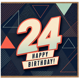 24th Birthday Card, Happy 24 Birthday Card