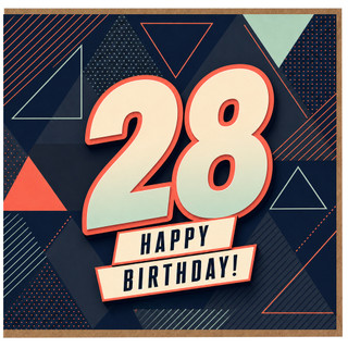 28th Birthday Card, Happy Birthday Card for 28 Year Old