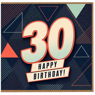 30th Birthday Card, Happy Birthday Card