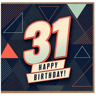 31st Birthday Card, Happy Birthday Card for 31 Year Old