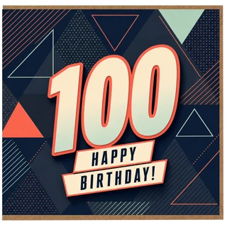 100th Birthday Card, Happy Birthday 100 Design