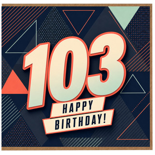 103rd Birthday Card, Happy Birthday Geometric Age 103 Card