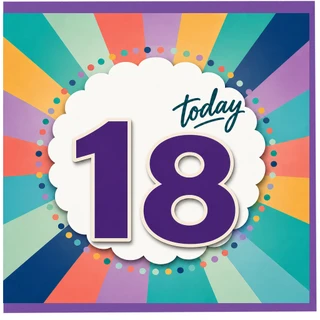 18th Birthday Card, Colourful Today 18 Design