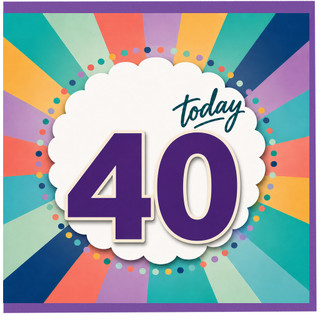40th Birthday Card, Today 40 Celebration Card