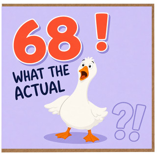 68th Birthday Card, Funny Goose Design