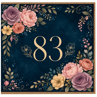 83rd Birthday Card, Floral 83 Birthday Card