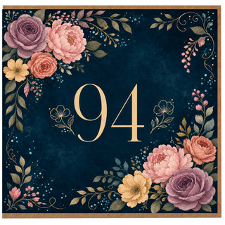 94th Birthday Card, Floral Age 94 Greeting Card
