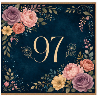 97th Birthday Card, Floral 97 Birthday Card