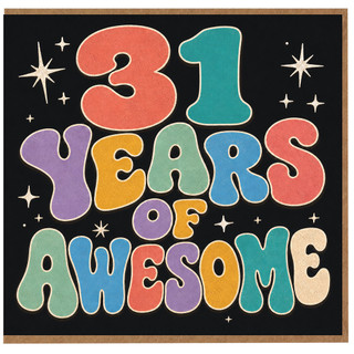 31st Birthday Card, 31 Years of Awesome Birthday Card