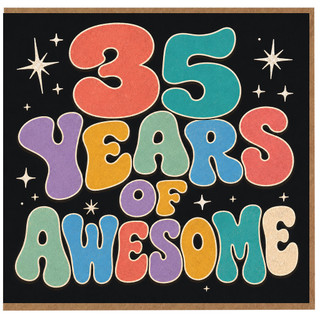 35th Birthday Card, 35 Years of Awesome Retro Style Card
