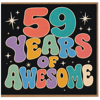 59th Birthday Card, 59 Years of Awesome Retro Style Card