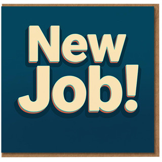 New Job Card - Bold Modern Typography Congratulations Greeting Card - Teal Blue Design - For Colleague, Friend, Boss or Family - New Role, Promotion or First Job