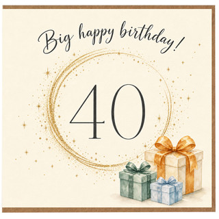 40th Birthday Card, Big Happy Birthday Card for 40th Birthday