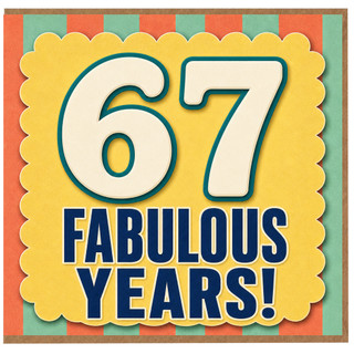 67th Birthday Card, Fabulous Years Retro Style Birthday Card
