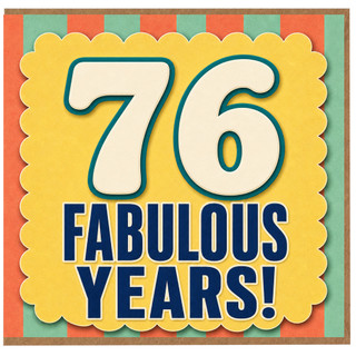 76th Birthday Card, Fabulous Years Retro Age 76 Greeting Card