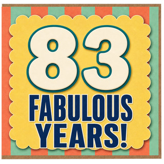 83rd Birthday Card, Fabulous Years Retro Birthday Card