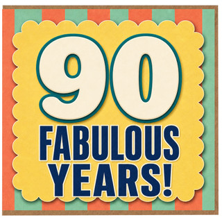 90th Birthday Card, Fabulous 90 Years Card