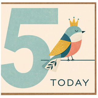 5th Birthday Card, Today Bird Design