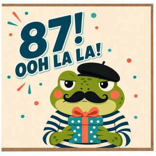 87th Birthday Card, Funny Ooh La La Frog Card