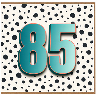 85th Birthday Card, Bold Turquoise Number 85 Card