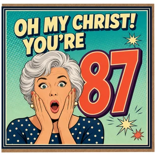 87th Birthday Card, Funny Retro Comic Style Card