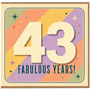 43rd Birthday Card, Fabulous 43 Years Card
