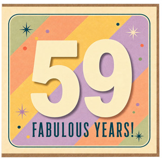 59th Birthday Card, Fabulous Years 59 Birthday Card