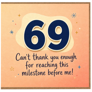 69th Birthday Card, Milestone Birthday Card, Funny 69 Birthday Card