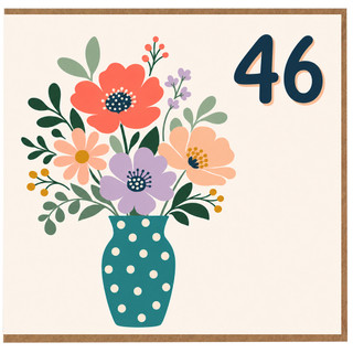 46th Birthday Card, Floral Bouquet Design