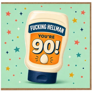 90th Birthday Card, Funny You're 90 Card, Retro Condiment Bottle Design