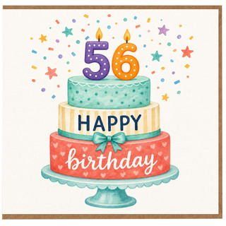 56th Birthday Card, Happy 56th Birthday Card