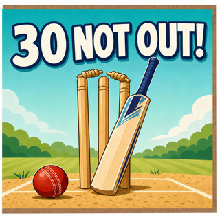 30th Birthday Card, 30 Not Out Card
