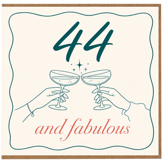 44th Birthday Card, 44 and Fabulous Card