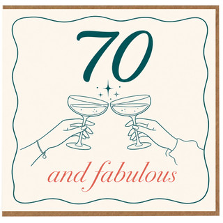 70th Birthday Card, 70 and Fabulous Card for Her