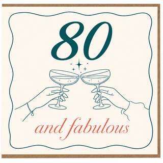 80th Birthday Card, And Fabulous Champagne Toast Design