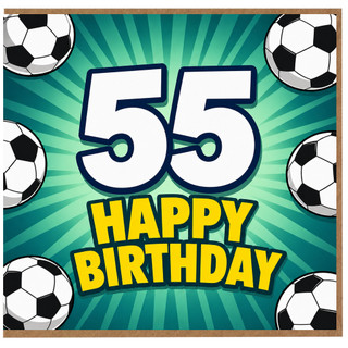 55th Birthday Card, Football Theme Happy Birthday Card