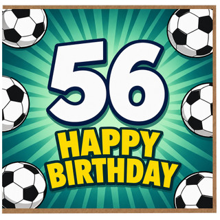 56th Birthday Card, Football Theme Happy Birthday Card