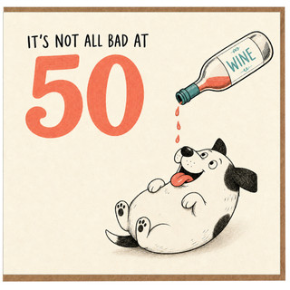 50th Birthday Card, Funny Wine Design