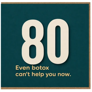 80th Birthday Card, Funny Even Botox Can't Help You Now Card