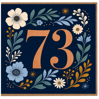 73rd Birthday Card, Floral Number 73 Birthday Card