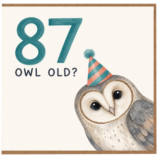 87th Birthday Card, Owl Old? Funny Birthday Card for Him or Her