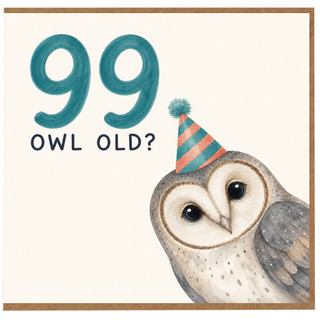 99th Birthday Card, 99 Owl Old Funny Owl Birthday Card