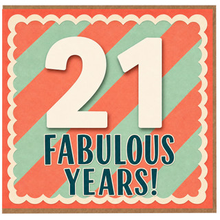 21st Birthday Card, Fabulous Years Retro Style
