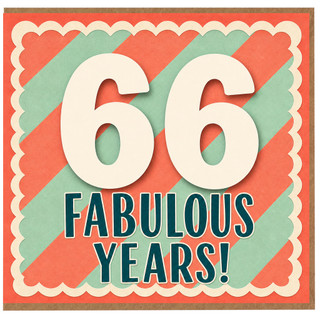 66th Birthday Card, 66 Fabulous Years Card