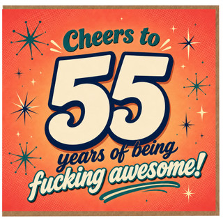 55th Birthday Card, Cheers to 55 Years of Being Awesome Card