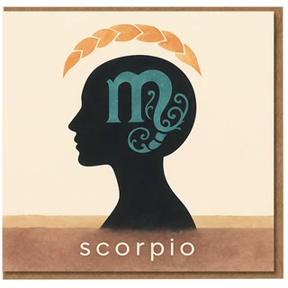 Scorpio Birthday Card - Zodiac Star Sign Silhouette, Astrology Greeting, Blank Inside, October November Birthdays, For Him Her Friend