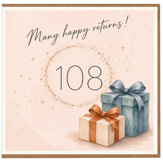 108th Birthday Card, Many Happy Returns, Elegant Gift Design