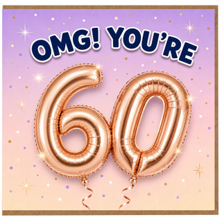 60th Birthday Card, OMG You're 60 Card