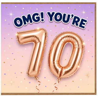 70th Birthday Card, OMG You're 70 Funny Celebration Card